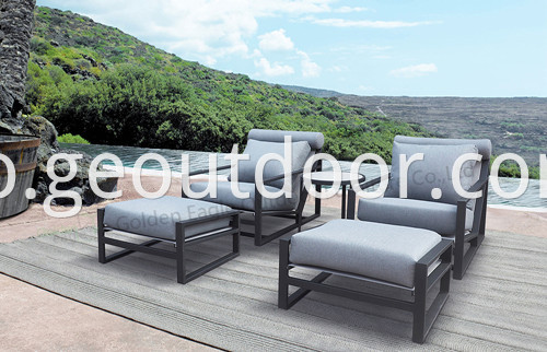 P S0278 Powder Coating Aluminum Sofa Set